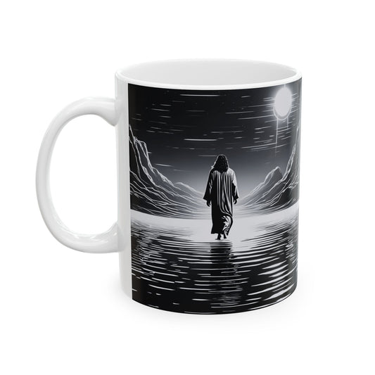 Yeshua Walking on Water Mug, Black