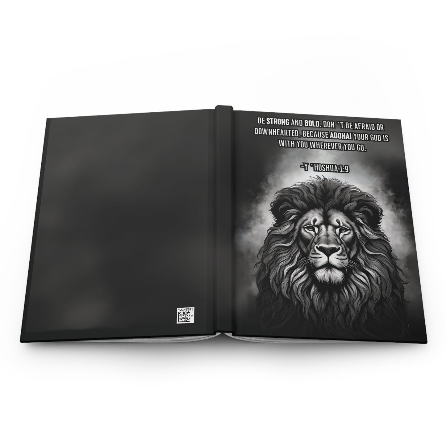 Matte Hardcover Journal, Y’hoshua 1:9, Black #2