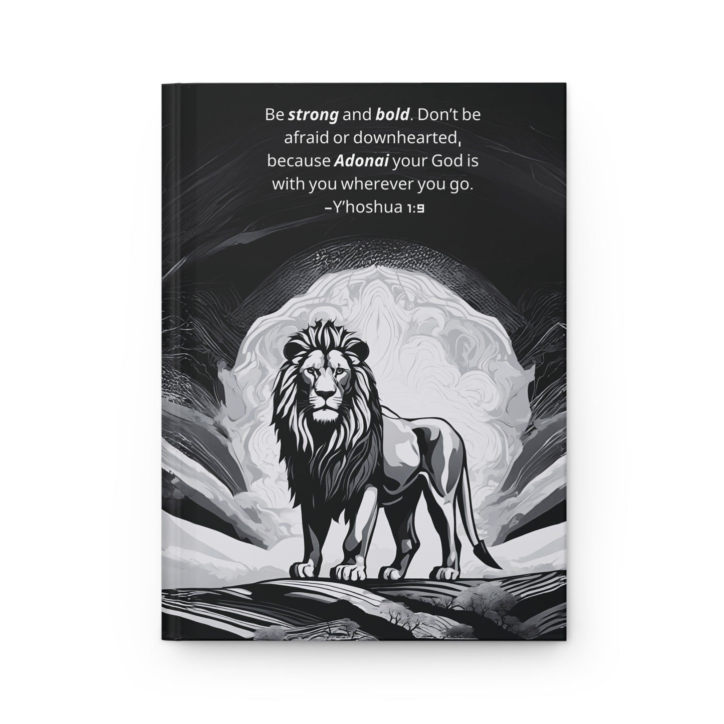 Matte Hardcover Journal, Y’hoshua 1:9, Black