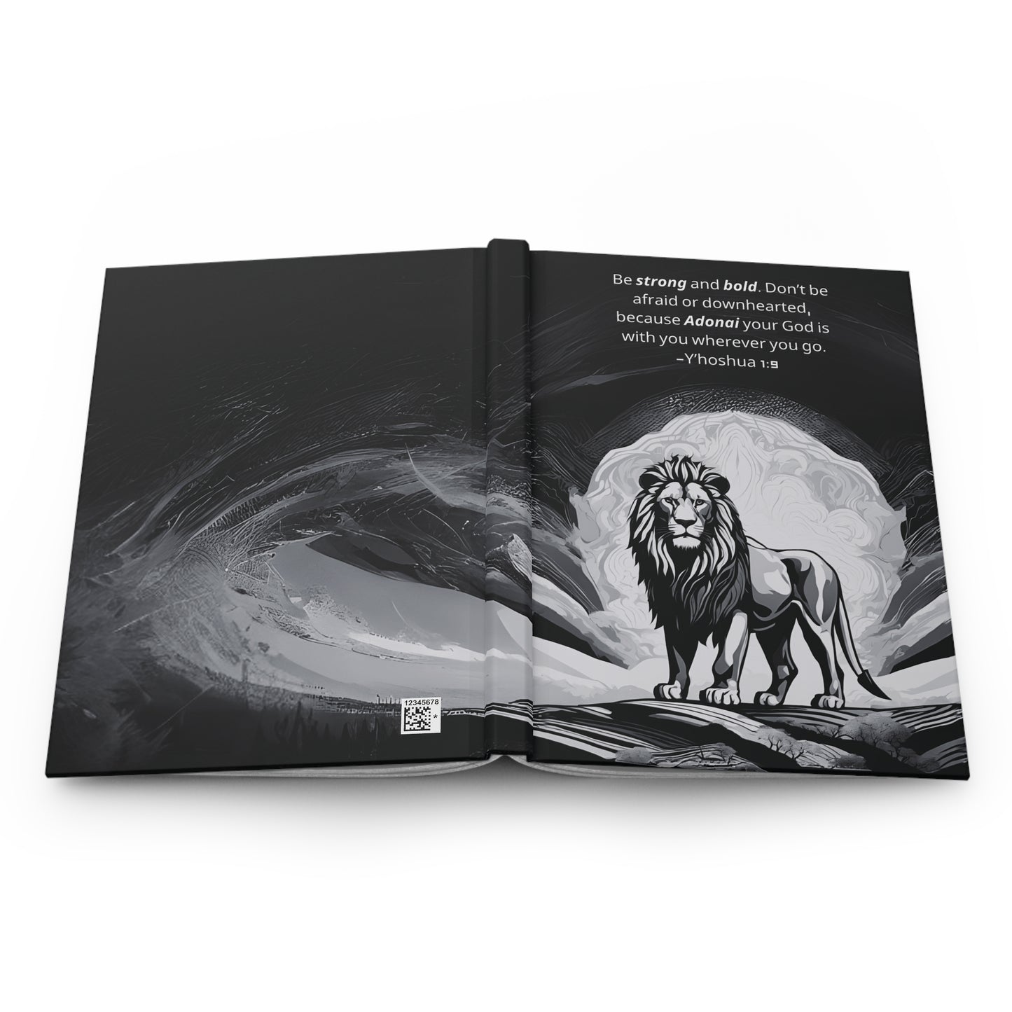 Matte Hardcover Journal, Y’hoshua 1:9, Black