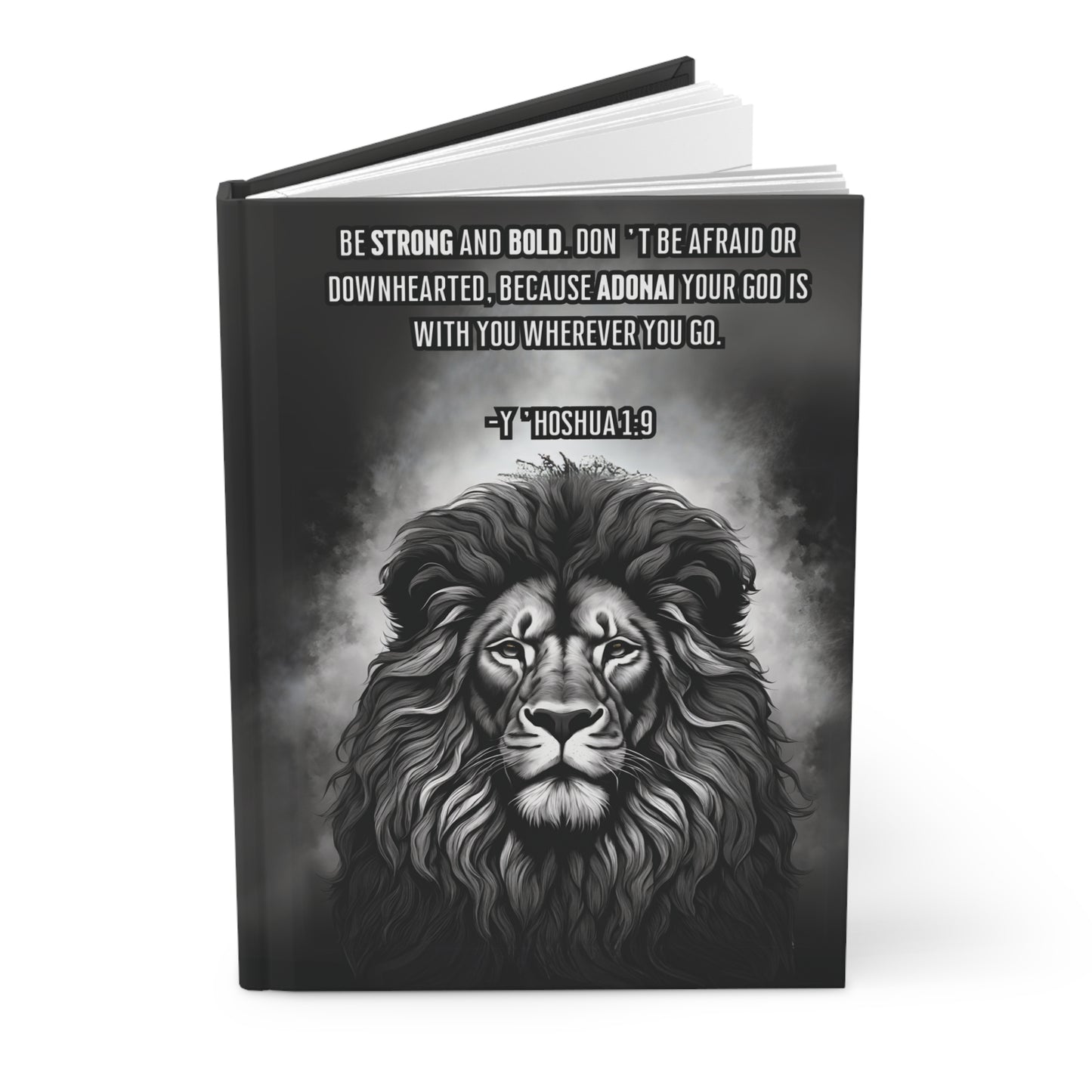 Matte Hardcover Journal, Y’hoshua 1:9, Black #2
